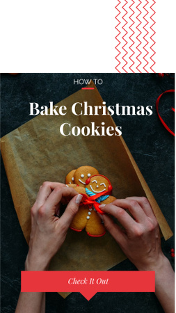 Woman decorating Christmas ginger cookies Instagram Story – шаблон для дизайна