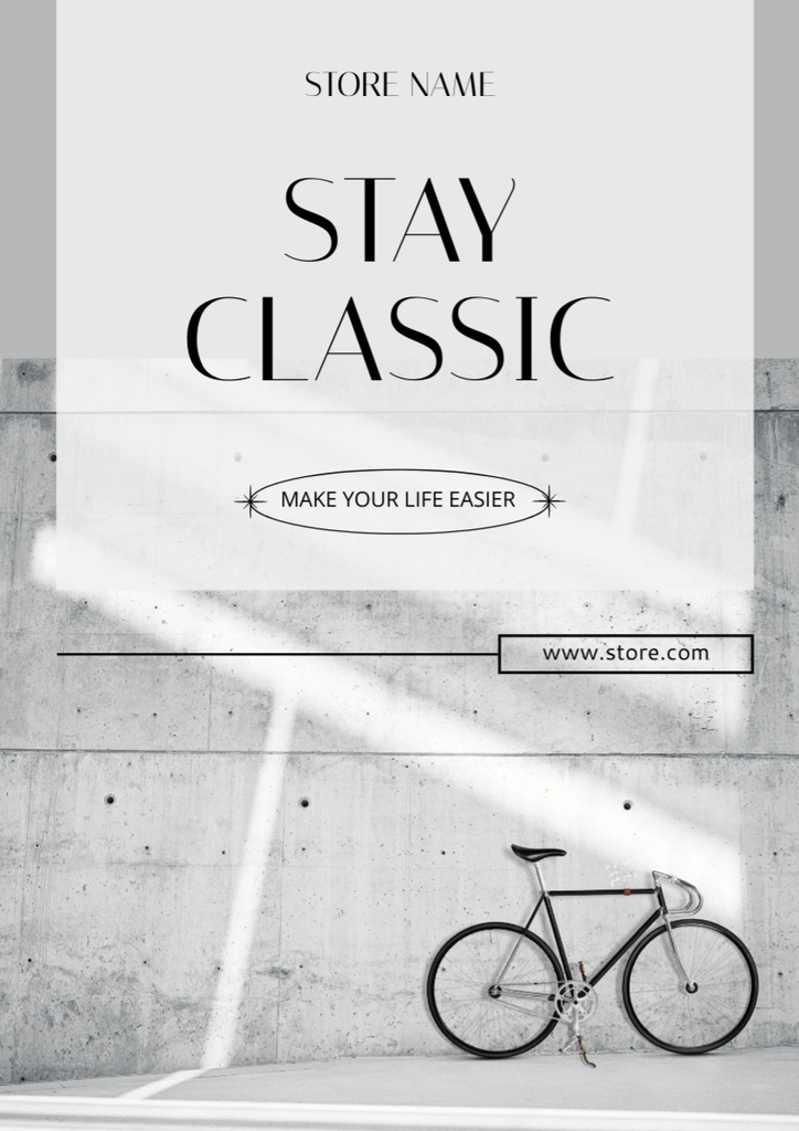 Classic Bicycle Shop Ad Poster A3 Šablona návrhu