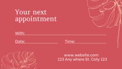 Beauty Studio Appointment Reminder on Red