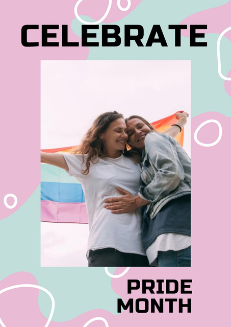 Cute LGBT Couple Poster Design Template