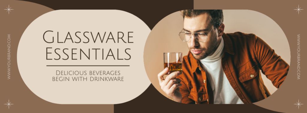 Durable Glass Drinkware Essentials Facebook cover Tasarım Şablonu