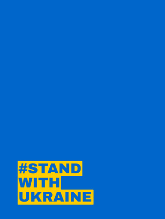 Stand with Ukraine Phrase in National Flag Colors Poster US Design Template