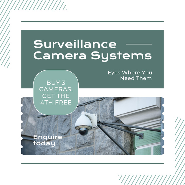 Designvorlage Affordable Price on Outdoor Surveillance Cameras für Instagram AD