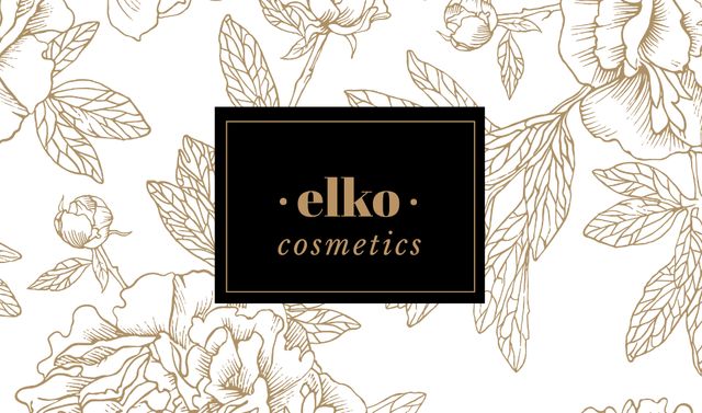 Template di design Offer of Eco Cosmetics on Flowers Business card