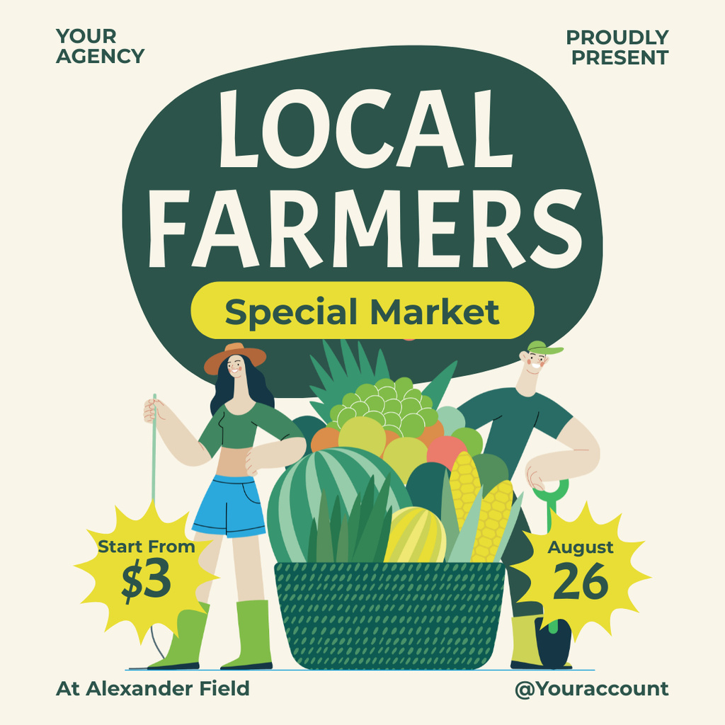 Ontwerpsjabloon van Instagram AD van Special Market for Local Farming