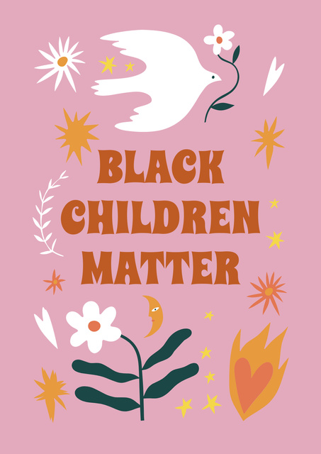 Designvorlage Black Children Matter für Poster
