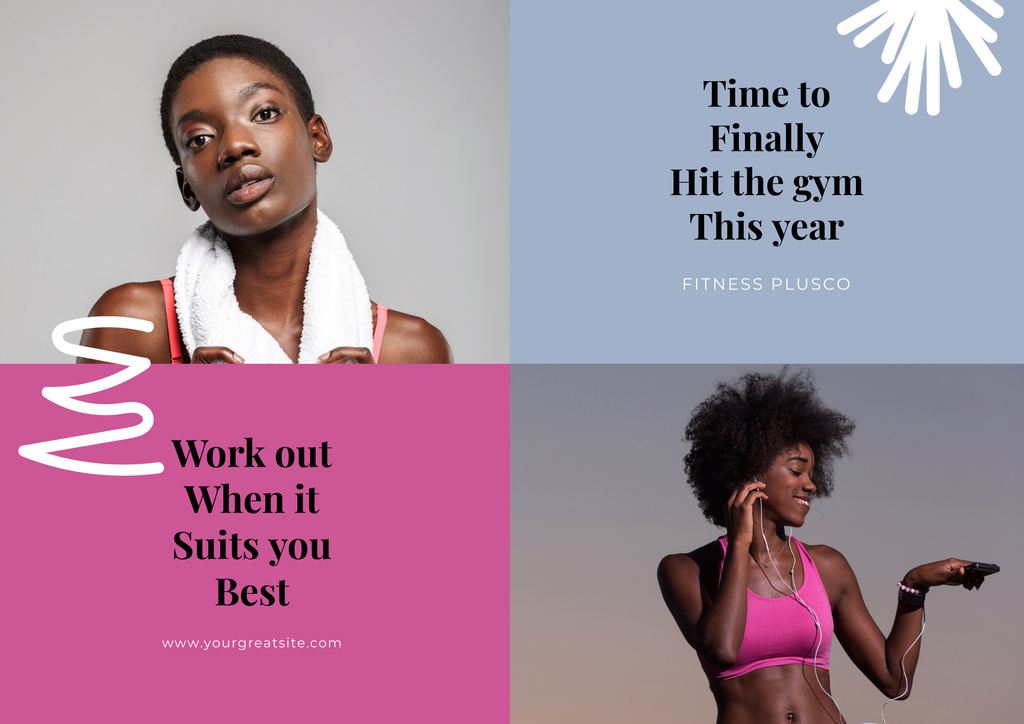 Gym Services with Sportive Women Poster B2 Horizontal – шаблон для дизайну