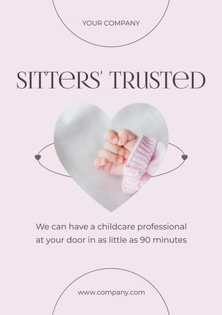 Platilla de diseño Trusted Babysitting Service Promotion Poster