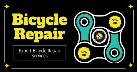 Plantilla de diseño de Espectro completo de reparación de bicicletas Facebook AD 