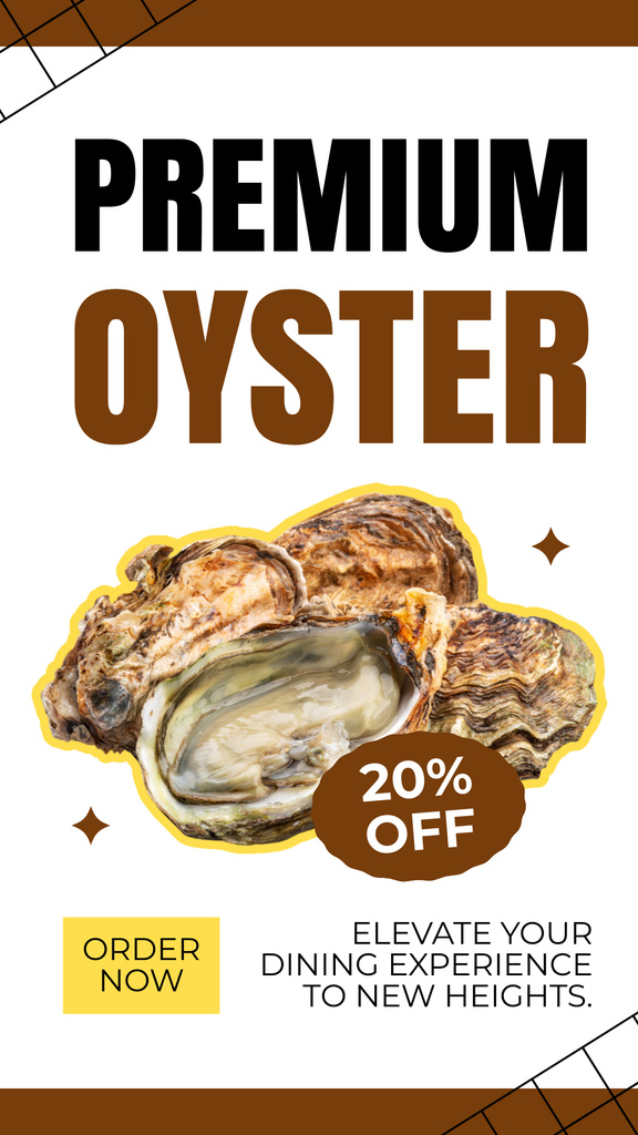 Ad of Discount on Premium Oyster Instagram Storyデザインテンプレート