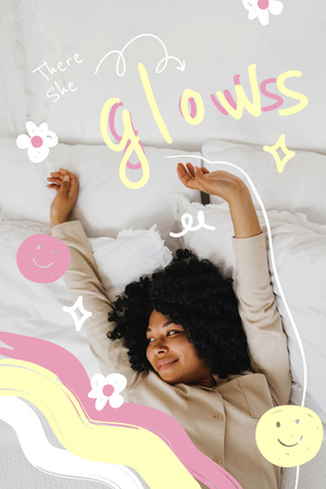 Modèle de visuel Beauty Inspiration with Cute Girl in Bed - Pinterest