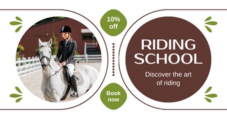 Top-notch Horse Riding School With Discount And Booking Facebook AD Design Template
