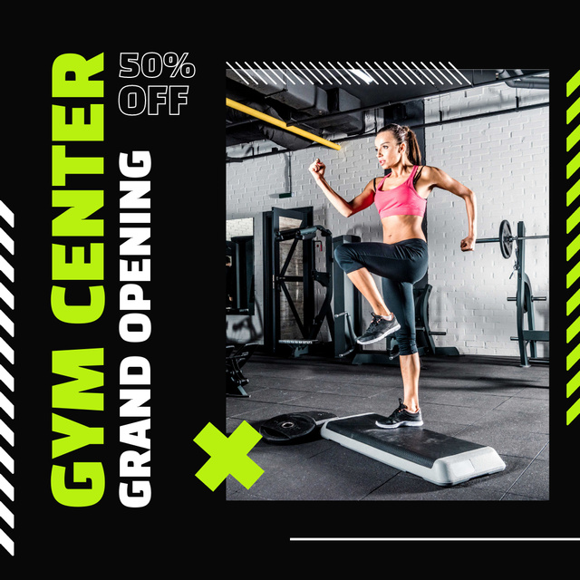 Gym Opening Announcement Instagram Design Template
