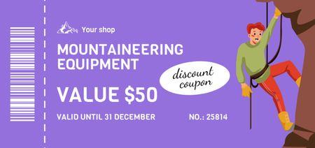 Climbing Equipment Offer Coupon Din Large Design Template