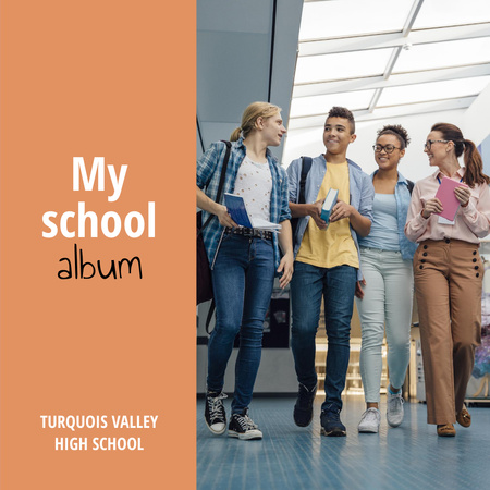 School Graduation Album with Students Photo Book – шаблон для дизайну