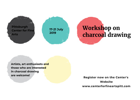 Platilla de diseño Charcoal Drawing Workshop Announcement Card