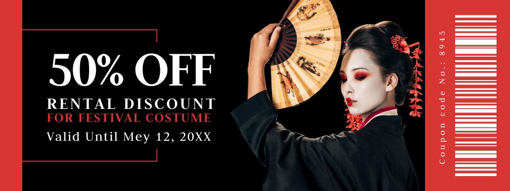 Rental Costumes Service with Discount Coupon Design Template