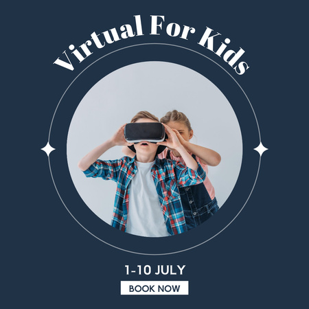 Platilla de diseño Virtual Reality For Kids With Boy And Girl Instagram
