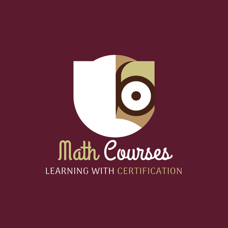 Emblem of Math Course Logo 1080x1080px – шаблон для дизайна