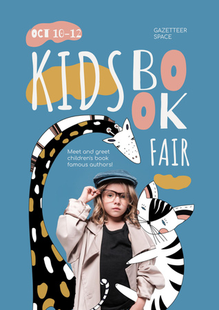 Kids Book Fair Announcement Poster Modelo de Design