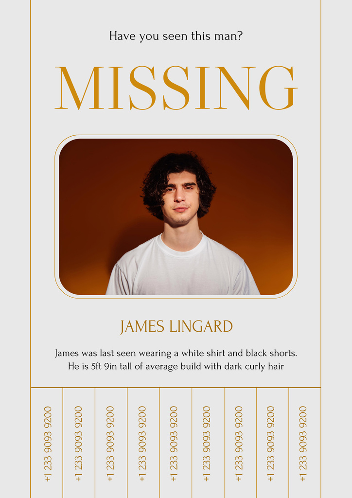 Requiring Assistance For Missing Guy Notification Poster B2デザインテンプレート