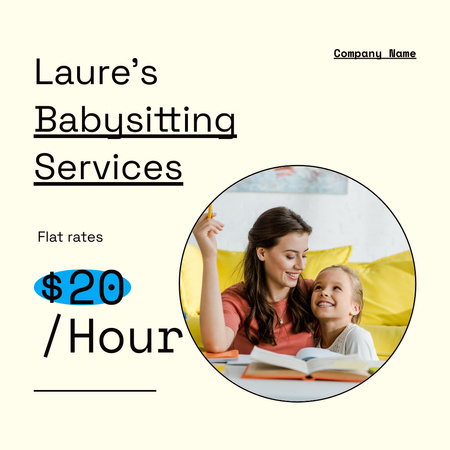 Childcare Specialist Offer with Rate per Hour Instagram Design Template