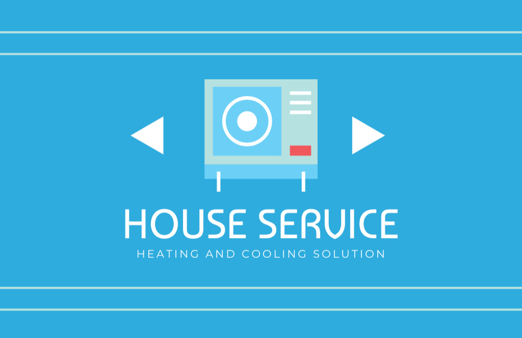 Szablon projektu House Service for Heating and Cooling Systems Business Card 85x55mm