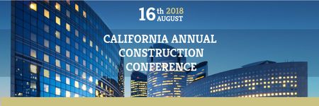 Construction Conference Announcement Modern Glass Buildings Twitter Design Template