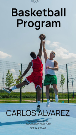 Programa de treinamento de basquete Instagram Story Modelo de Design