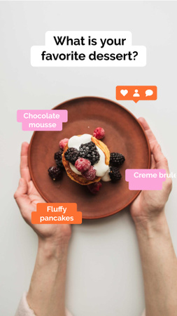 Pancakes with Berries for dessert Instagram Story Modelo de Design