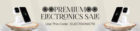 Ontwerpsjabloon van Ebay Store Billboard van Verkoopaankondiging van premium elektronische gadgets