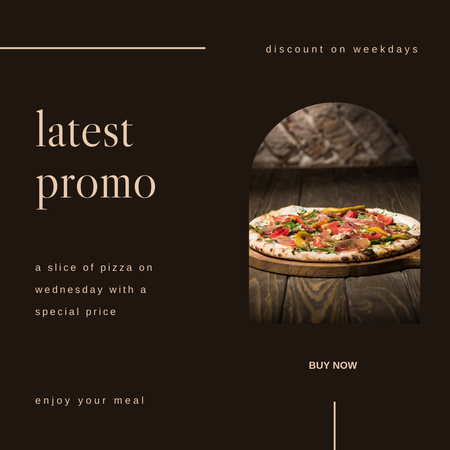 Ontwerpsjabloon van Instagram van Laatste Promo op Pizza