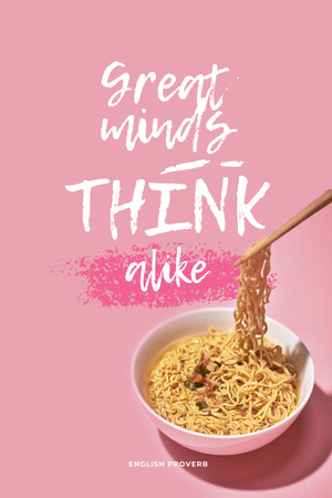 Delicious Noodles in Bowl Pinterest Design Template