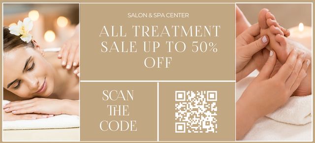 Spa Center Servces Discount Coupon 3.75x8.25in Design Template