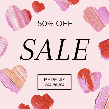 Valentine's Day Holiday Sale of Cosmetics Instagram Design Template