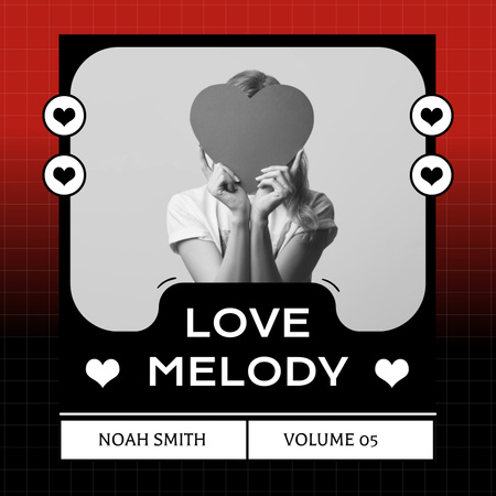 Набір любовних мелодій до Дня Святого Валентина Album Cover – шаблон для дизайну