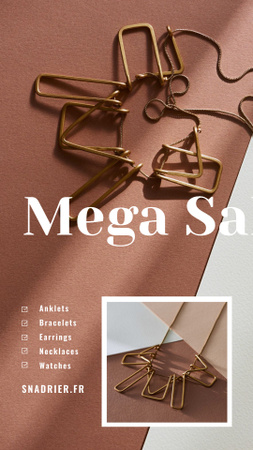 Jewelry Sale Shiny Chain Necklace Instagram Story – шаблон для дизайну