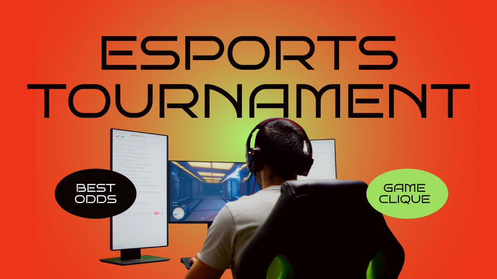 Gaming Tournament Promotion with Gamer Youtube Thumbnail Design Template