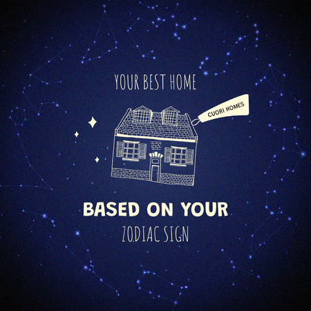 Ontwerpsjabloon van Instagram van Real Estate Ad with House in Cosmos