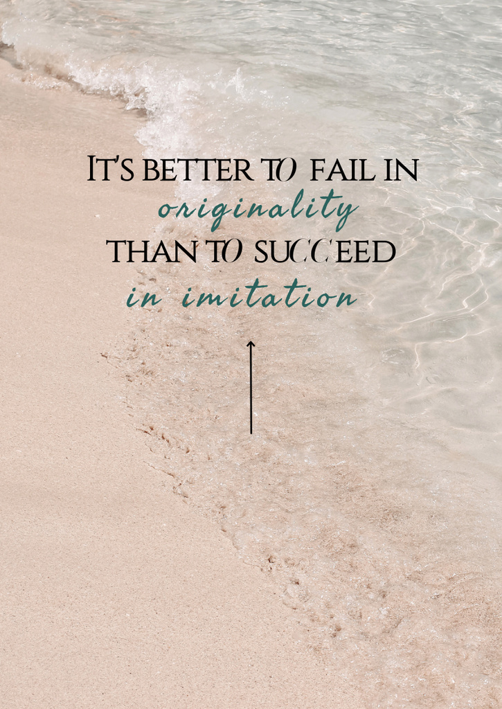 Inspirational Phrase with Sea Waves Poster A3 Design Template