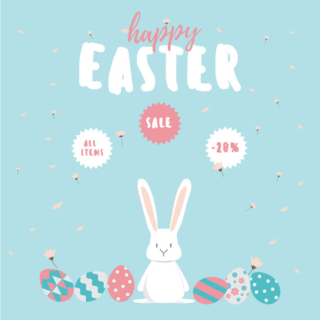 Easter Holiday Sale Announcement Instagram AD tervezősablon