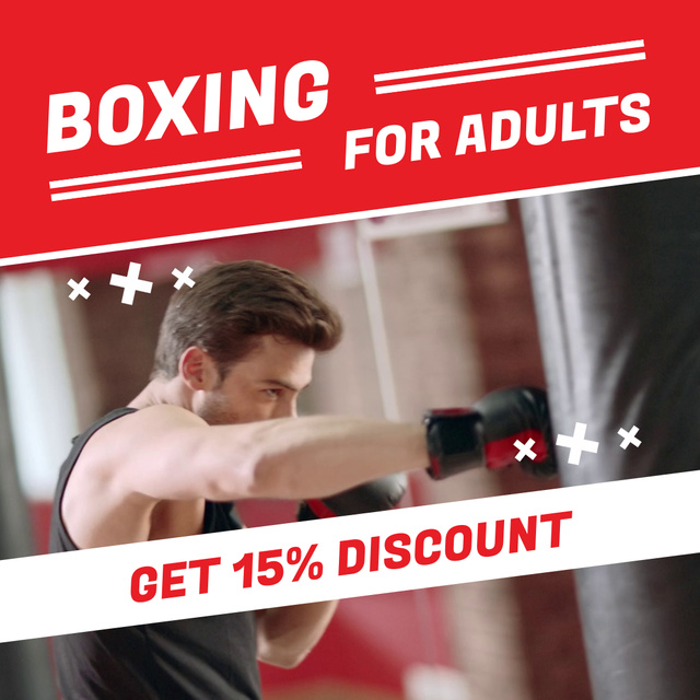 Plantilla de diseño de Top-notch Boxing At Discounted Rates For Adults Animated Post 