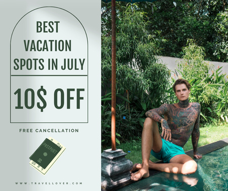 Designvorlage Best vacation spots discount für Facebook