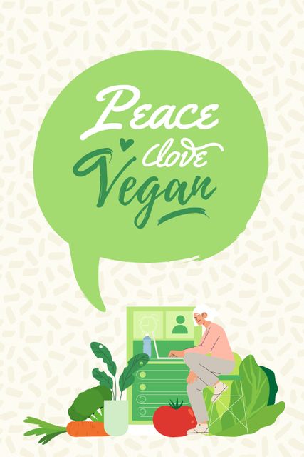 Vegan Lifestyle Concept with Green Plant Tumblr Šablona návrhu