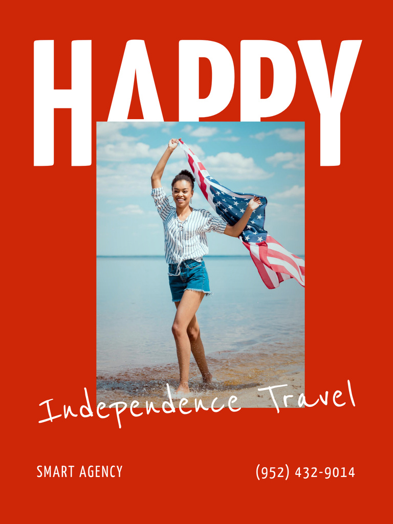 Travel Offer on USA Independence Day Poster US Šablona návrhu