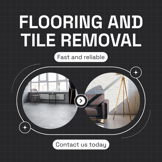 Ontwerpsjabloon van Animated Post van First-rate Flooring And Tile Removal Service