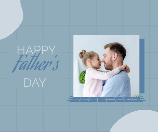 Congratulations on Father's Day on Blue Facebook Design Template