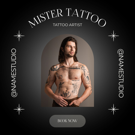Creative Artist's Tattoo Studio Services Offer Instagram Design Template
