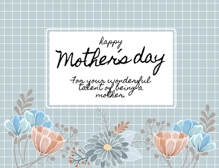 Platilla de diseño Mother's Day Greeting with Tender Flowers Thank You Card 5.5x4in Horizontal