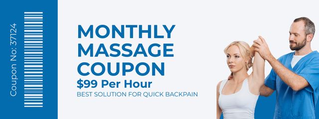 Designvorlage Massage Therapy for Lower Back Pain für Coupon